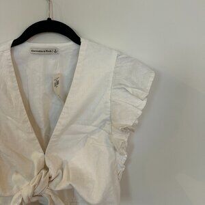 Abercrombie & Fitch Tie-Front, Flutter Sleeve Tank Top